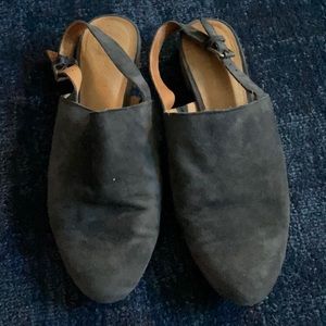 Madewell suede navy close toe sling backs Size 8.5